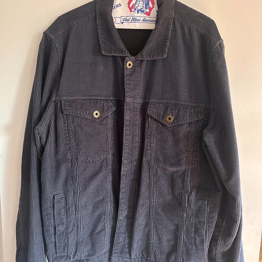 Billy Reid Navy Blue Corduroy Trucker Jacket XL
